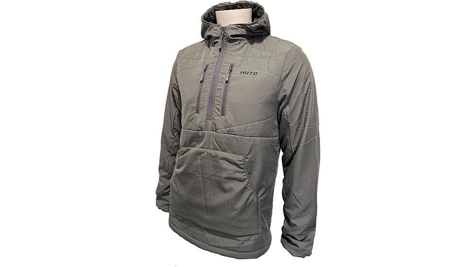 Huto Lifestyle Fuzzy Fleece Hoodie w/Nylon Outer Shell, Grey, Medium, FUZYFLCE-HDIE-GRY-M