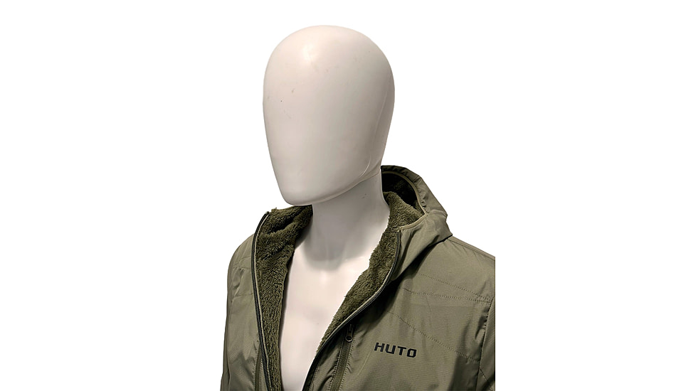 Huto Lifestyle Fuzzy Fleece Hoodie w/Nylon Outer Shell, Ranger Green, Large, FUZYFLCE-HDIE-RNGGRN-L