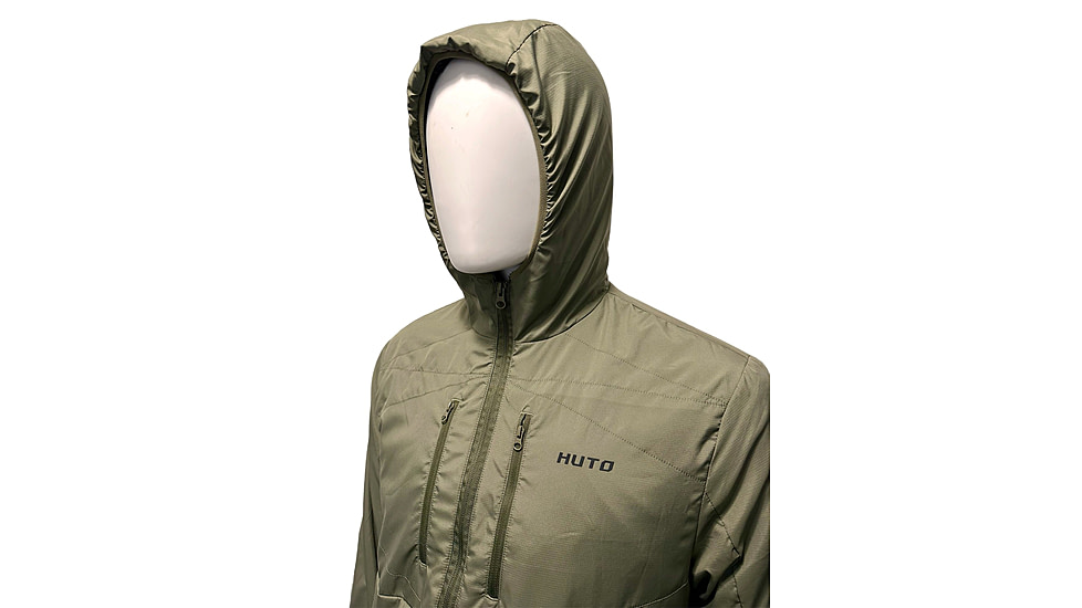 Huto Lifestyle Fuzzy Fleece Hoodie w/Nylon Outer Shell, Ranger Green, Large, FUZYFLCE-HDIE-RNGGRN-L