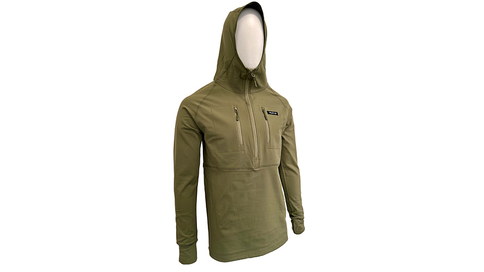 Huto Lifestyle Huto Lifestyle Synthetic Mid-Weight Hoodie/Base Layer, Army Green, Large, SYNTC-WGHT-HDIE-ARMGRN-L