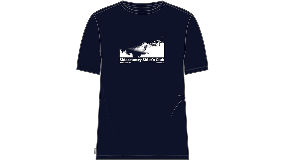 Icebreaker 150 Tech Lite II Short Sleeve Sidecountry Skiers Club T-Shirt - Men's, Midnight Navy, 2XL, IB0A56RD401XXL