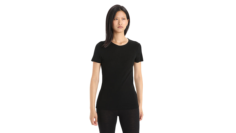 Icebreaker 175 Everyday Short Sleeve Crewe Thermal Top - Women's, Black, Extra Small, IB104470001XS