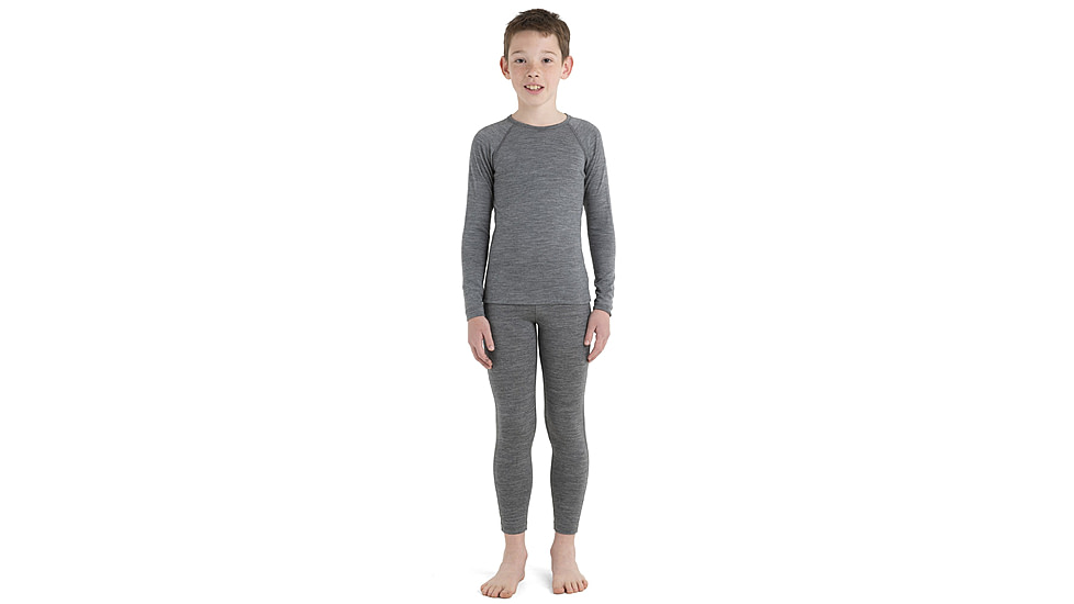 Icebreaker 200 Oasis Long Sleeve Crewe - Kids, Gritstone Heather, 14US, IB10450101314