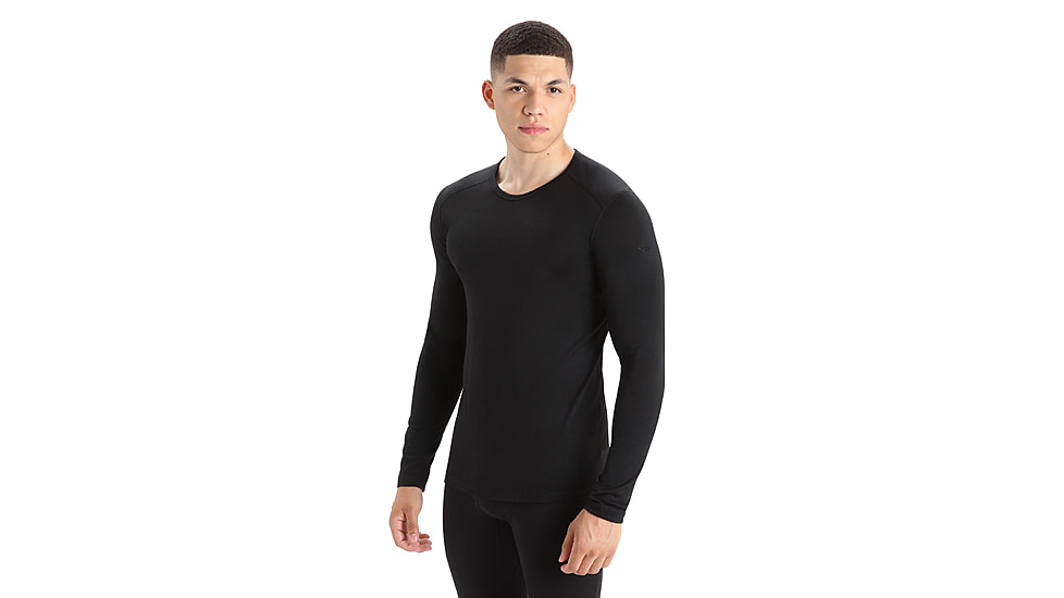 Icebreaker 200 Oasis Long Sleeve Crewe - Mens, Black, Extra Small, IB104365001XS