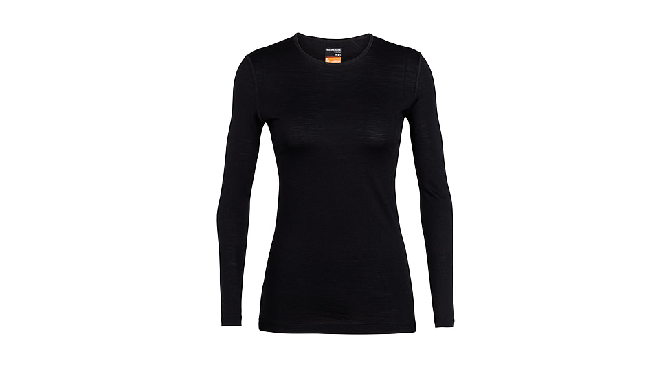 Icebreaker Merino 200 Oasis LS Crewe - Women's, Black, Small, IB104375001S