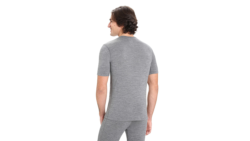 Icebreaker 200 Oasis Short Sleeve Crewe Thermal Top - Mens, Gritstone Heather, Extra Small, IB104509013XS