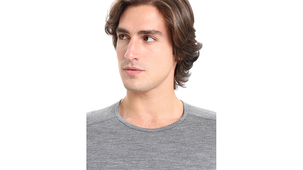Icebreaker 200 Oasis Short Sleeve Crewe Thermal Top - Mens, Gritstone Heather, Extra Small, IB104509013XS