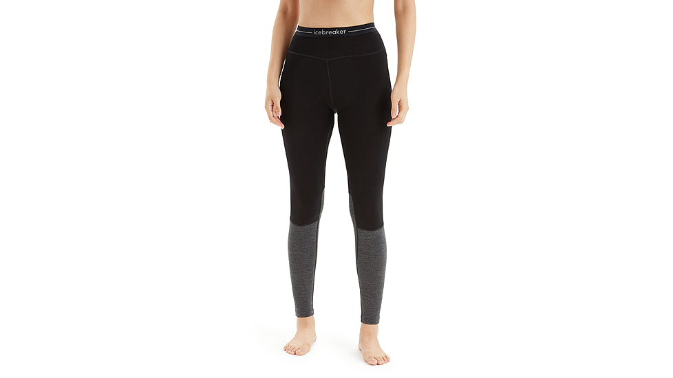 Icebreaker 260 ZoneKnit Leggings - Womens, Black/Jet Heather/Cb, Small, IB0A56HJ091S