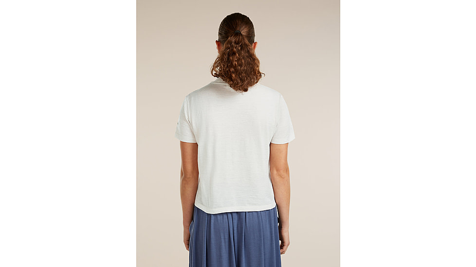 Icebreaker Merino 150 Tech Lite Short Sleeve Crop NZ Flora T-Shirt - Womens