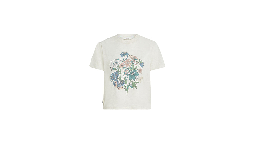Icebreaker Merino 150 Tech Lite Short Sleeve Crop NZ Flora T-Shirt - Womens