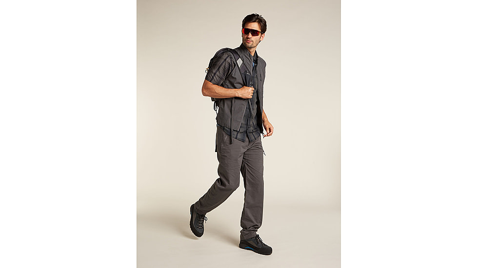 Icebreaker Merino 125 Cool-Lite Steveston SS Shirt Plaid - Mens, Obsidian/Black, Large, IB0A579W0GDL