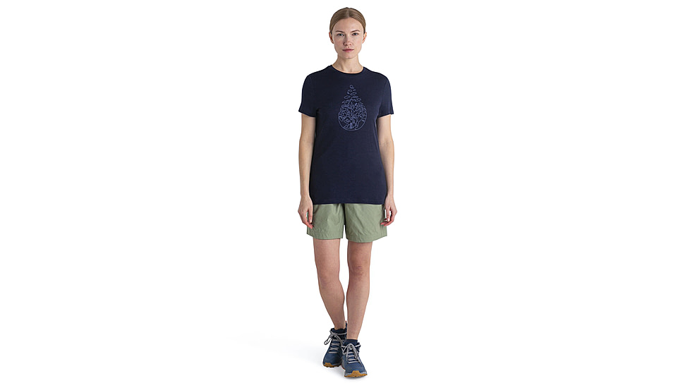 Icebreaker Merino 150 Tech Lite III SS Tee Hike Path - Womens, Midnight Navy, Extra Small, IB0A56YJ401XS