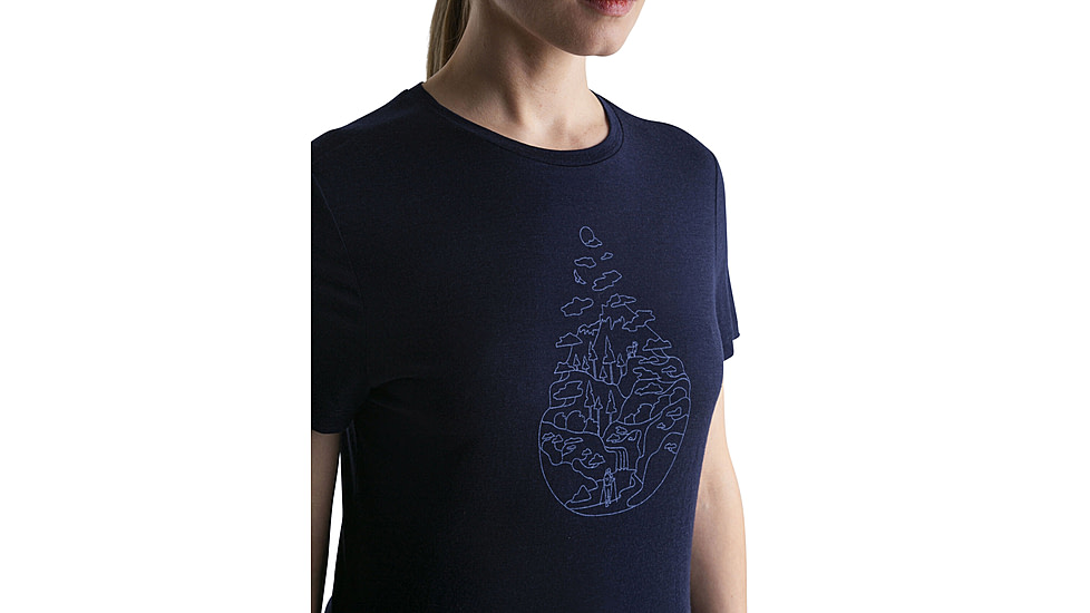 Icebreaker Merino 150 Tech Lite III SS Tee Hike Path - Womens, Midnight Navy, Extra Small, IB0A56YJ401XS