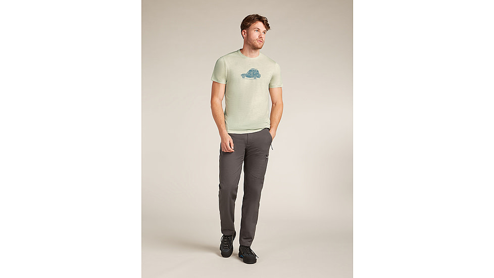 Icebreaker Merino 150 Tech Lite SS T-Shirt Cosy Camper - Mens, Ashen, 2XL, IB0A576E01TXXL