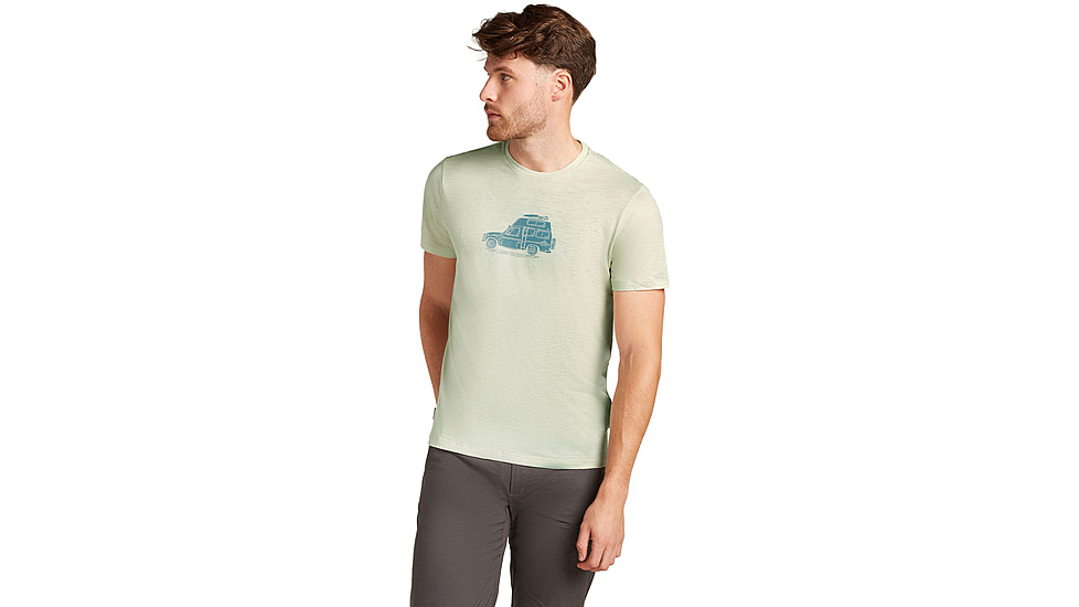 Icebreaker Merino 150 Tech Lite SS T-Shirt Cosy Camper - Men's, Ashen, 2XL, IB0A576E01TXXL