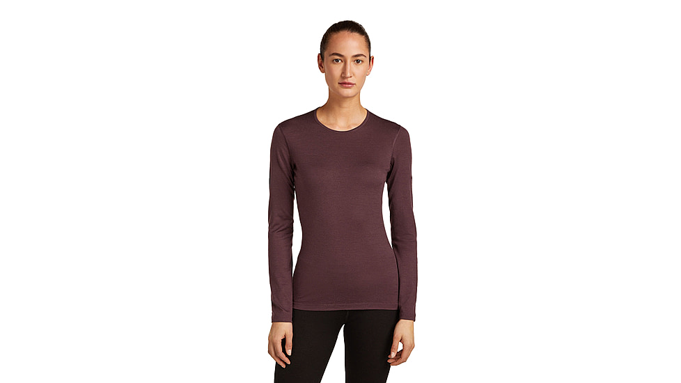 Icebreaker Merino 200 Oasis Long Sleeve Crew Thermal Top - Womens, Java, Small, IB1043750GWS