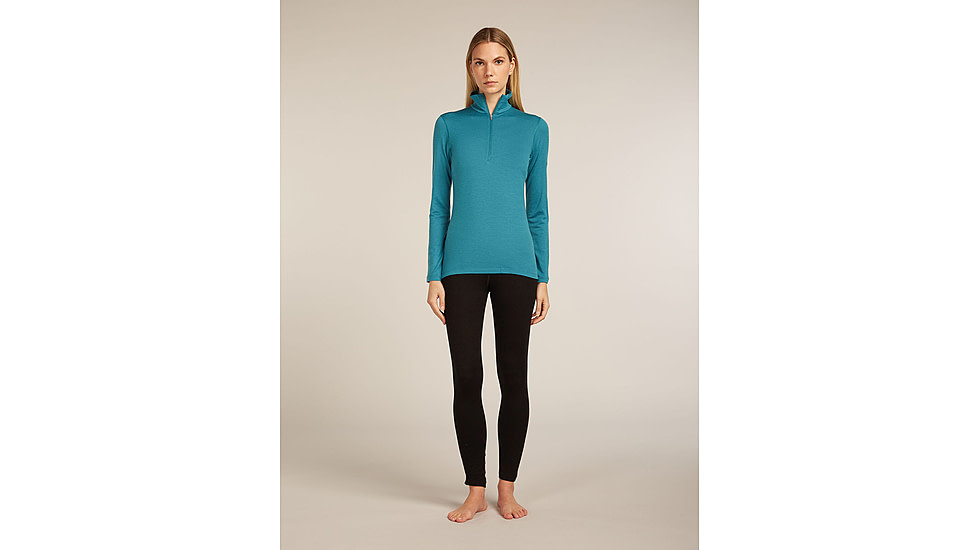 Icebreaker Merino 200 Oasis Long Sleeve Half Zip Thermal Top - Womens, Topaz, Large, IBB043800GQL