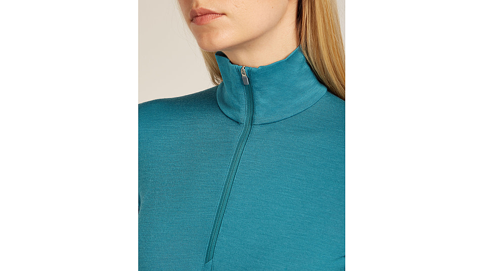Icebreaker Merino 200 Oasis Long Sleeve Half Zip Thermal Top - Womens, Topaz, Large, IBB043800GQL