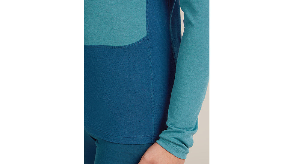 Icebreaker Merino 200 ZoneKnit Long Sleeve Crew Thermal Top - Mens, Atlantis/Topaz/CB, Medium, IB0A579O0J7M