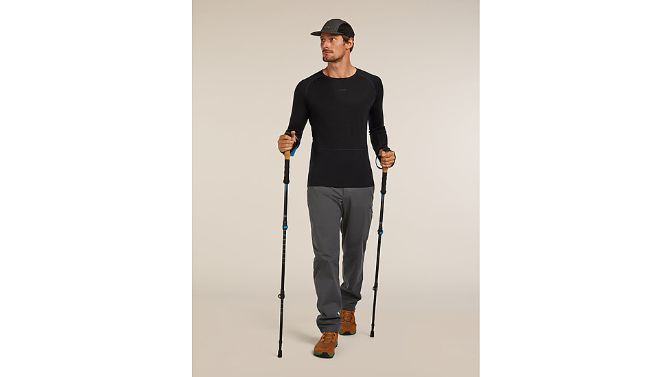 Icebreaker Merino 200 ZoneKnit Long Sleeve Crew Thermal Top - Mens, Black, Large, IB0A579O001L