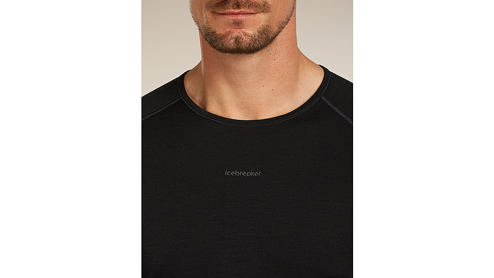 Icebreaker Merino 200 ZoneKnit Long Sleeve Crew Thermal Top - Mens, Black, Large, IB0A579O001L