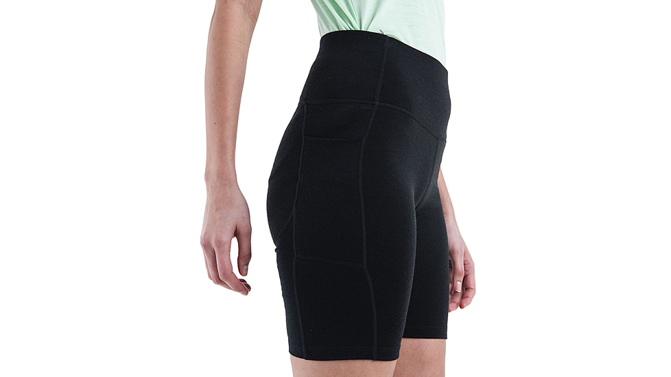 Icebreaker Merino 260 Fastray II 8in High Rise Shorts - Womens, Black, Extra Small, IB0A56XJ001XS