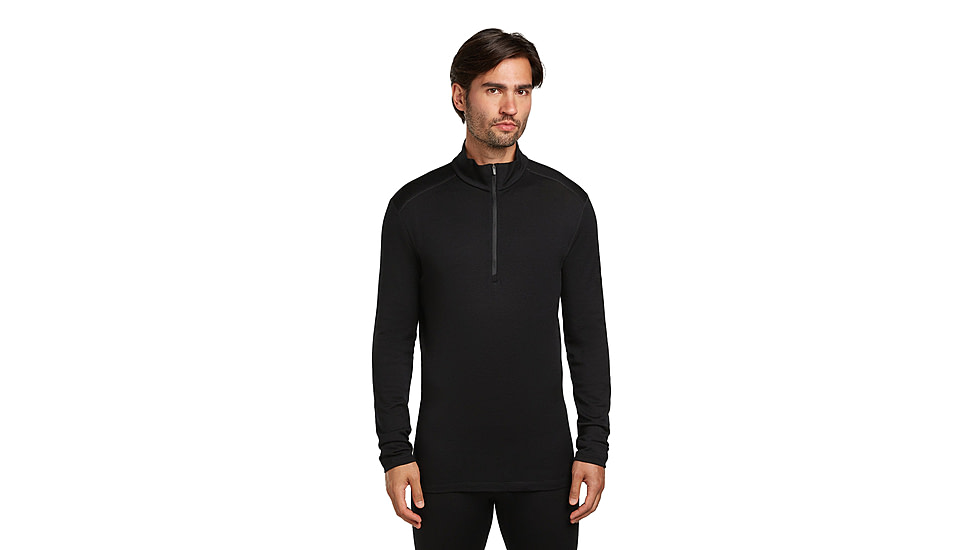 Icebreaker Merino 260 Tech Long Sleeve Half Zip Thermal Top - Mens, Black, Large, IBB04372001L