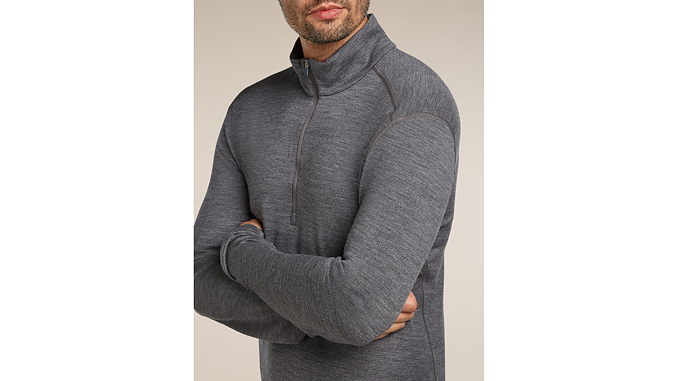 Icebreaker Merino 260 Tech Long Sleeve Half Zip Thermal Top - Mens, Gritstone HTHR, Large, IBB04372013L