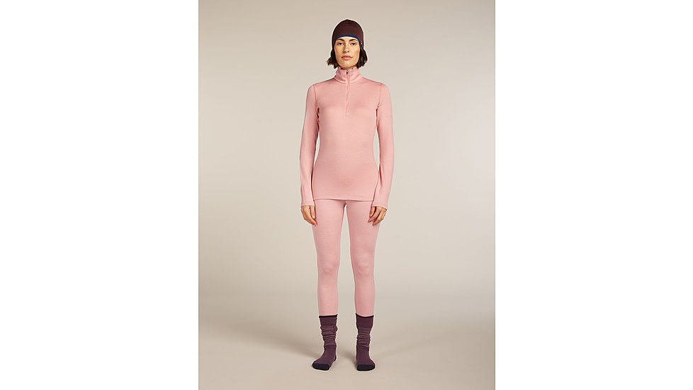 Icebreaker Merino 260 Tech Long Sleeve Half Zip Thermal Top - Womens, Blush, Large, IBB043900GUL