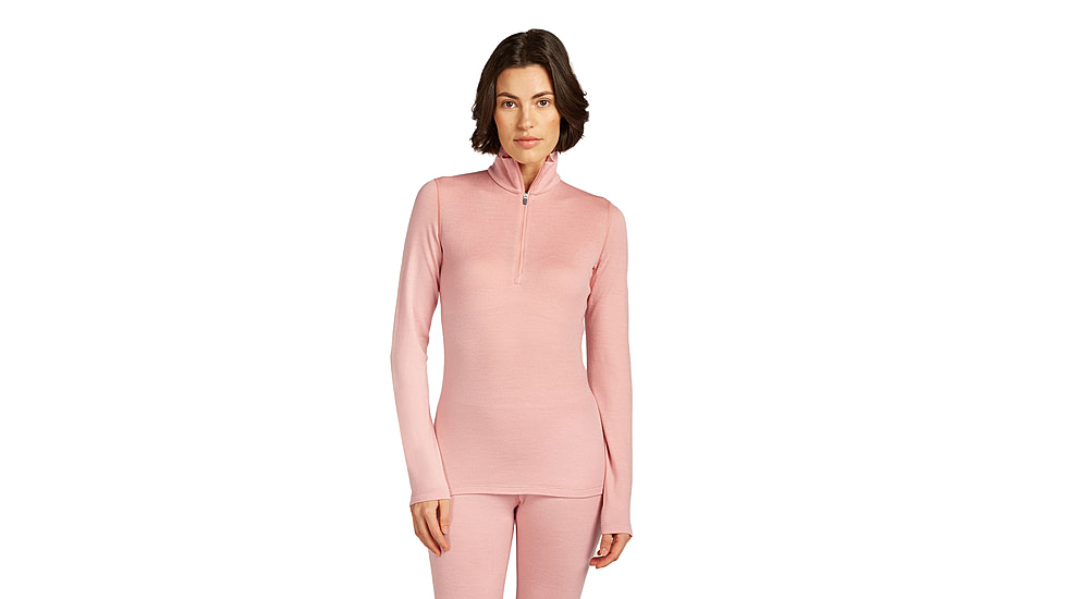Icebreaker Merino 260 Tech Long Sleeve Half Zip Thermal Top - Womens, Blush, Large, IBB043900GUL
