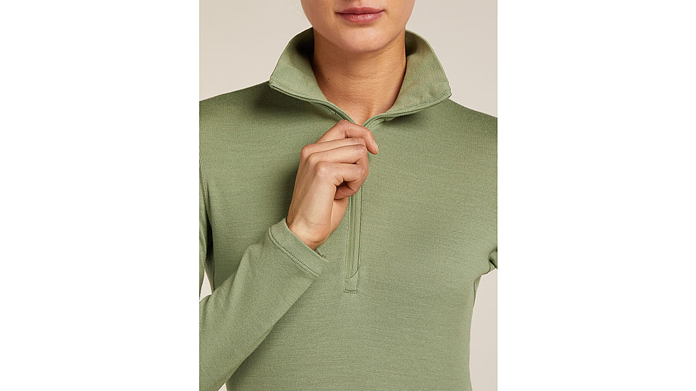 Icebreaker Merino 260 Tech Long Sleeve Half Zip Thermal Top - Womens, Lichen, Medium, IBB04390A74M