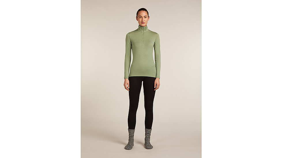 Icebreaker Merino 260 Tech Long Sleeve Half Zip Thermal Top - Womens, Lichen, Medium, IBB04390A74M