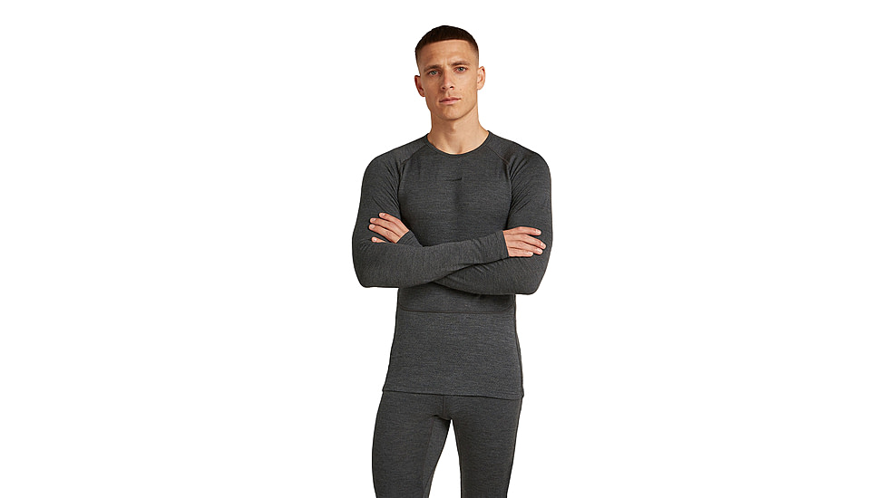 Icebreaker Merino 260 ZoneKnit Long Sleeve Crew Thermal Top - Mens, Jet HTHR, Extra Large, IB0A57CI011XL
