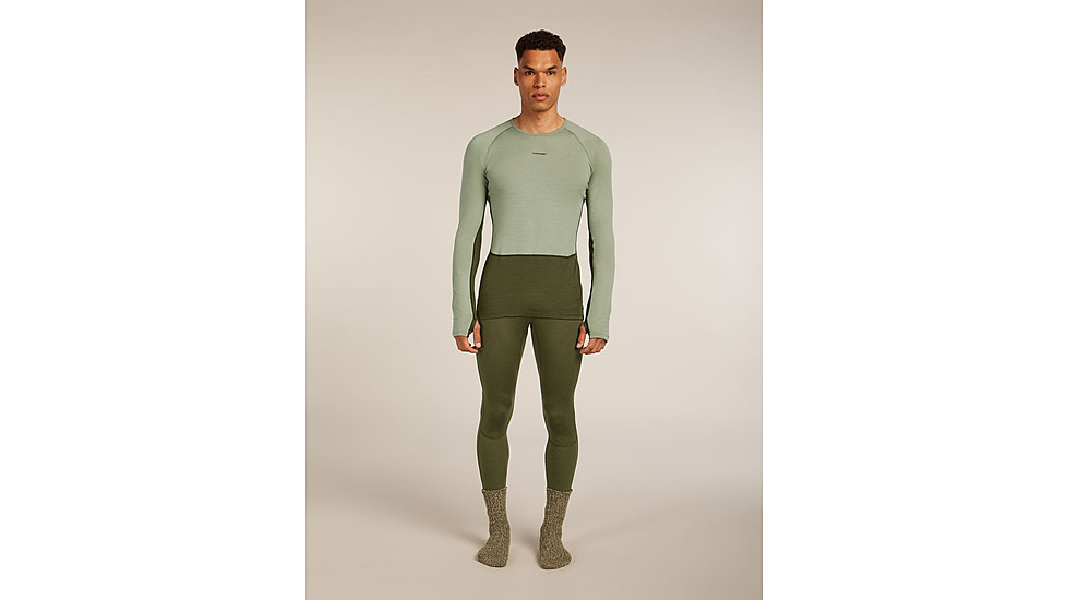 Icebreaker Merino 260 ZoneKnit Long Sleeve Crew Thermal Top - Mens, Loden/Lichen/CB, Extra Large, IB0A57CI0JFXL