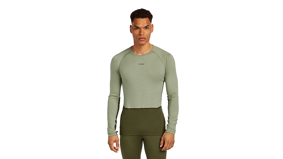 Icebreaker Merino 260 ZoneKnit Long Sleeve Crew Thermal Top - Mens, Loden/Lichen/CB, Extra Large, IB0A57CI0JFXL