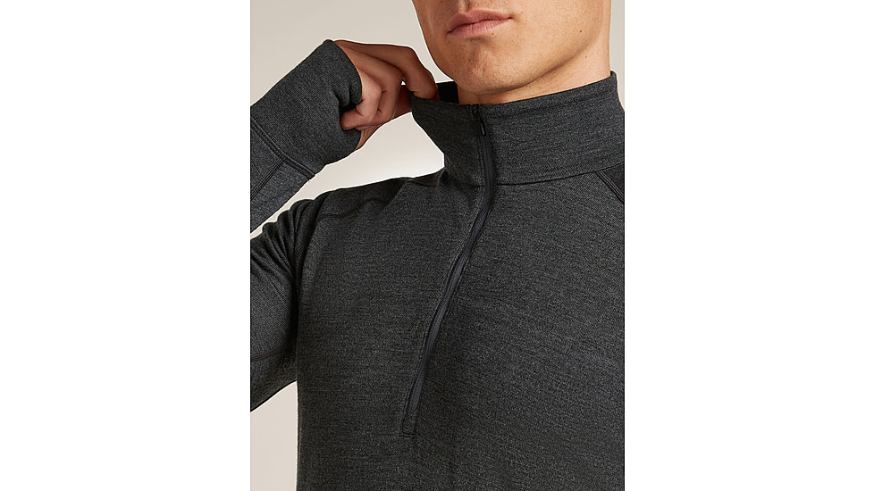 Icebreaker Merino 260 ZoneKnit Long Sleeve Half Zip Thermal Top - Mens, Jet HTHR, Large, IB0A57CJ011L