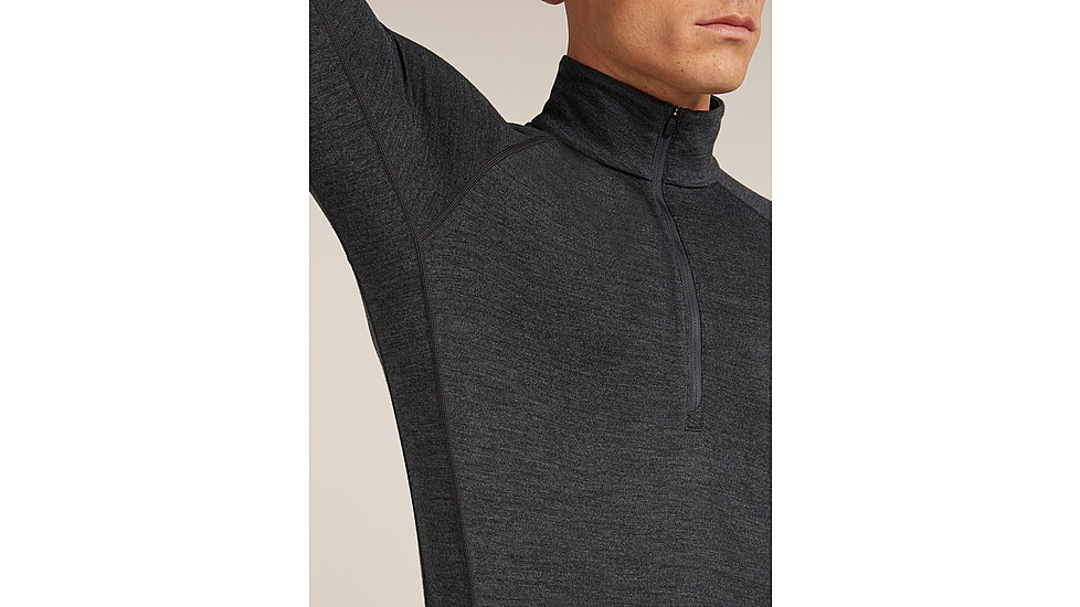 Icebreaker Merino 260 ZoneKnit Long Sleeve Half Zip Thermal Top - Mens, Jet HTHR, Large, IB0A57CJ011L