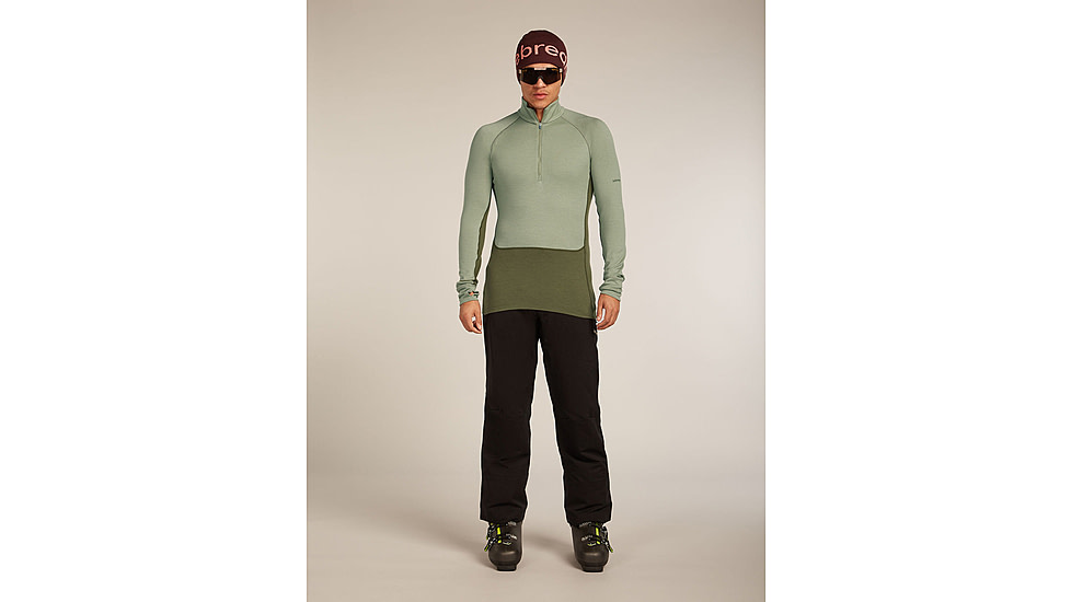 Icebreaker Merino 260 ZoneKnit Long Sleeve Half Zip Thermal Top - Mens, Loden/Lichen/CB, Large, IB0A57CJ0JFL