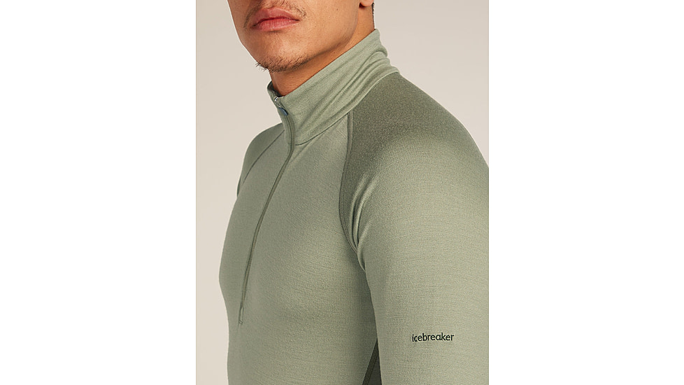 Icebreaker Merino 260 ZoneKnit Long Sleeve Half Zip Thermal Top - Mens, Loden/Lichen/CB, Large, IB0A57CJ0JFL