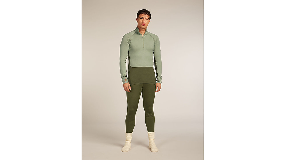 Icebreaker Merino 260 ZoneKnit Long Sleeve Half Zip Thermal Top - Mens, Loden/Lichen/CB, Large, IB0A57CJ0JFL