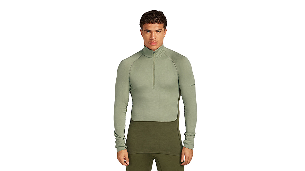 Icebreaker Merino 260 ZoneKnit Long Sleeve Half Zip Thermal Top - Mens, Loden/Lichen/CB, Large, IB0A57CJ0JFL