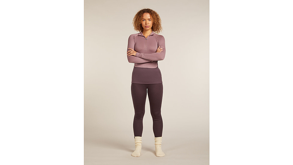 Icebreaker Merino 260 ZoneKnit Long Sleeve Half Zip Thermal Top - Womens, Java/Summit/CB, Small, IB0A57CM0JQS
