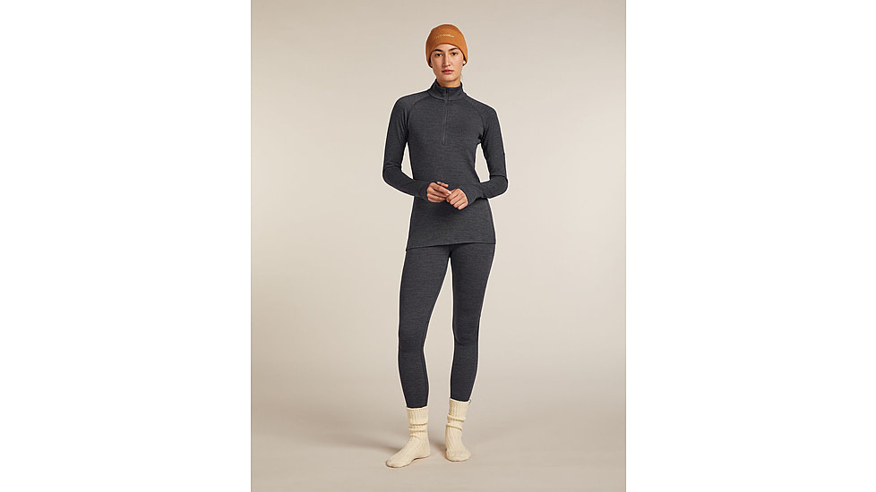 Icebreaker Merino 260 ZoneKnit Long Sleeve Half Zip Thermal Top - Womens, Jet HTHR, Large, IB0A57CM011L
