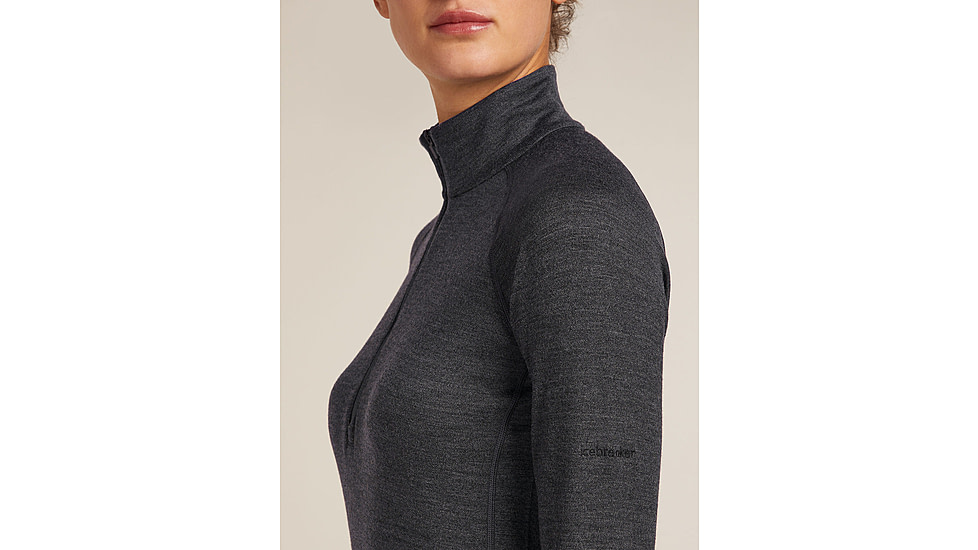 Icebreaker Merino 260 ZoneKnit Long Sleeve Half Zip Thermal Top - Womens, Jet HTHR, Large, IB0A57CM011L