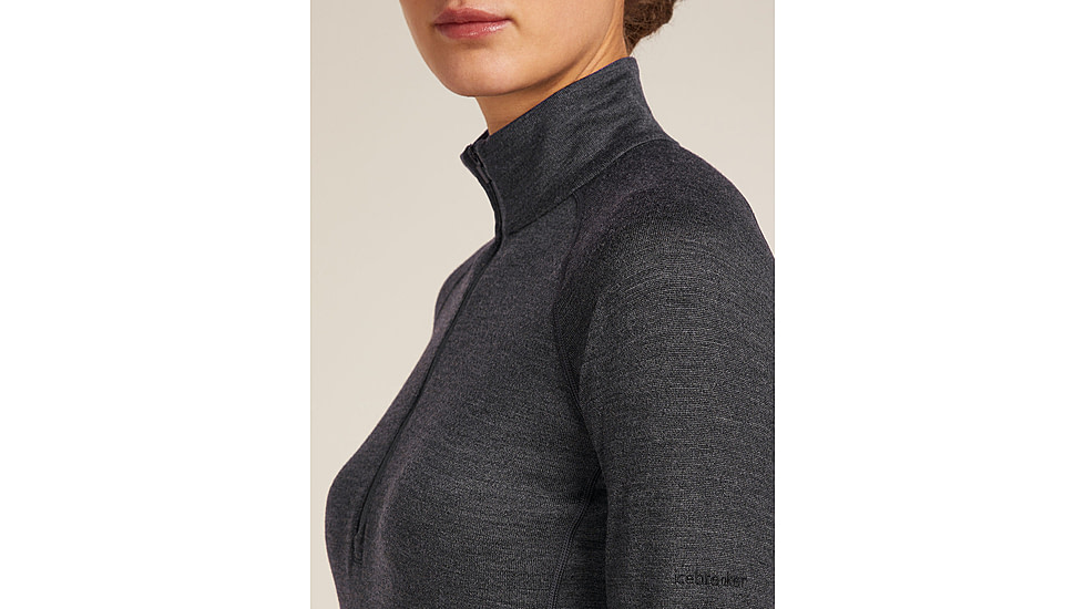 Icebreaker Merino 260 ZoneKnit Long Sleeve Half Zip Thermal Top - Womens, Jet HTHR, Large, IB0A57CM011L