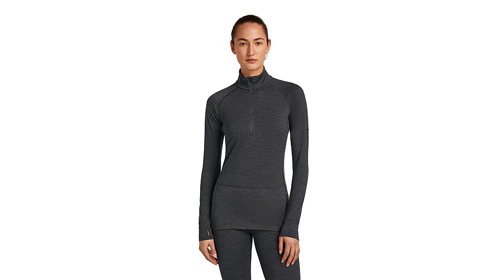 Icebreaker Merino 260 ZoneKnit Long Sleeve Half Zip Thermal Top - Womens, Jet HTHR, Large, IB0A57CM011L