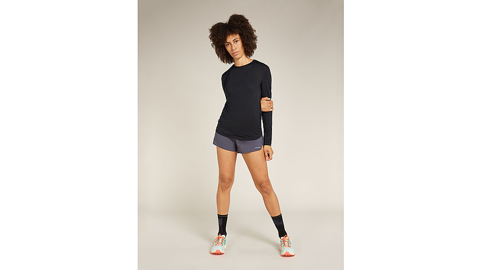 Icebreaker Merino Blend 125 Cool-Lite Sphere LS T-Shirt - Womens, Black, Small, IB0A56ZN001S
