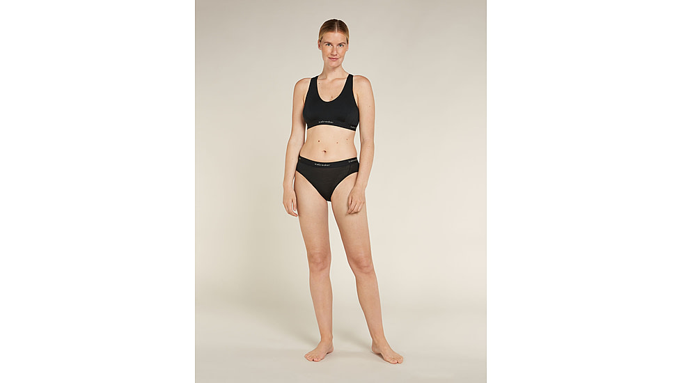 Icebreaker Merino Blend 125 Cool-Lite Sprite Racerback Bra - Womens, Black, Large, IB0A5724001L