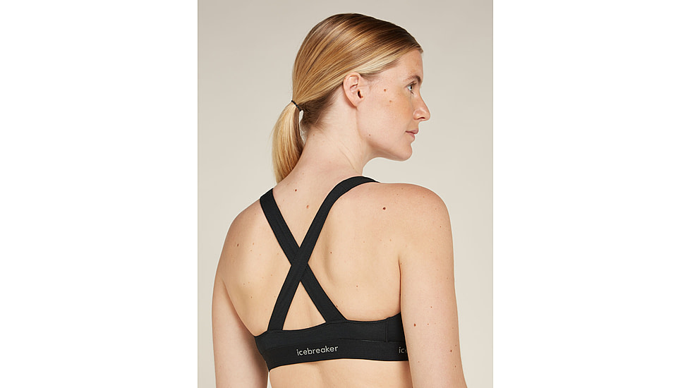 Icebreaker Merino Blend 125 Cool-Lite Sprite Racerback Bra - Womens, Black, Large, IB0A5724001L