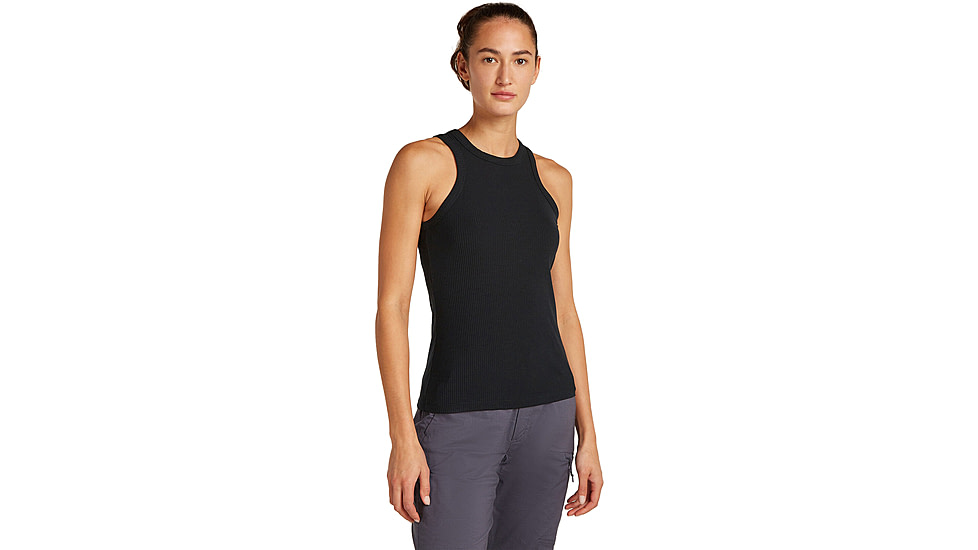 Icebreaker Merino Blend Rib Lotus Tank - Women's, Black, Extra Large, IB0A5779001XL